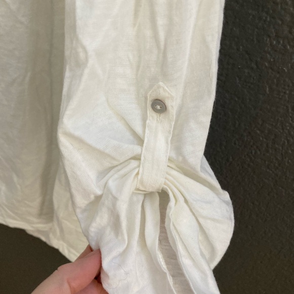 H&M White top/blouse/delicate Henley XL - Picture 5 of 10